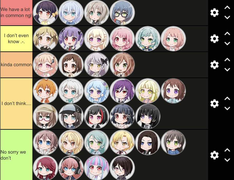   My common tower list :  

    For Tskushki because am cute like her really. 

    For Mashiro/...