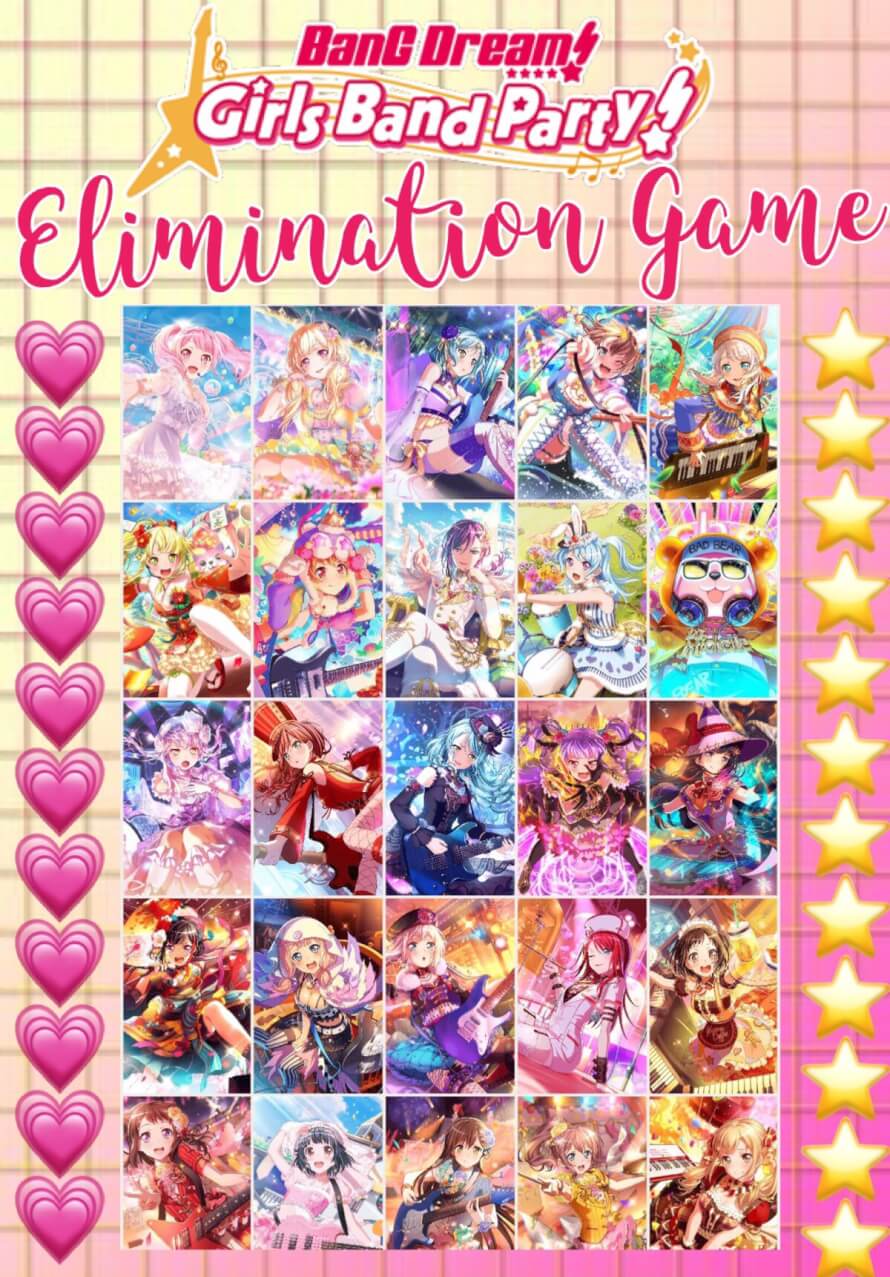 LETS PLAY: the Bandori elimination game

💗Comment the girl who you don’t want to see...