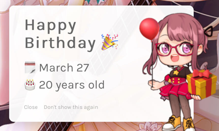 Thank you for the bday wishes BanPa!! <3