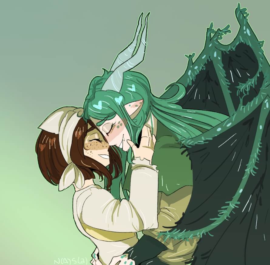 uhhhh i read a great tsugusayo fic and drew some dragon tsugusayos and i dont draw bandori often so...