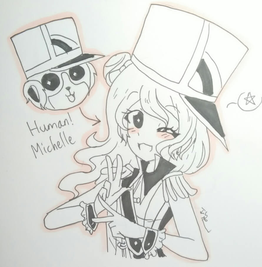 If Michelle was a human.
Drawing by me!!! ^^