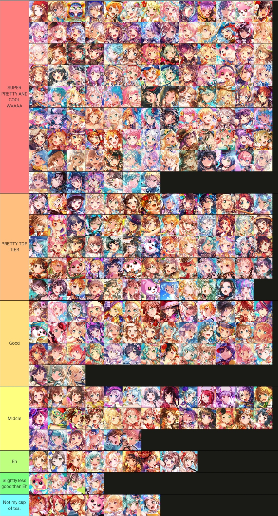 Yeah I'll join in with this tier list. The dowbload button wasnt working so I just screenshotted it....