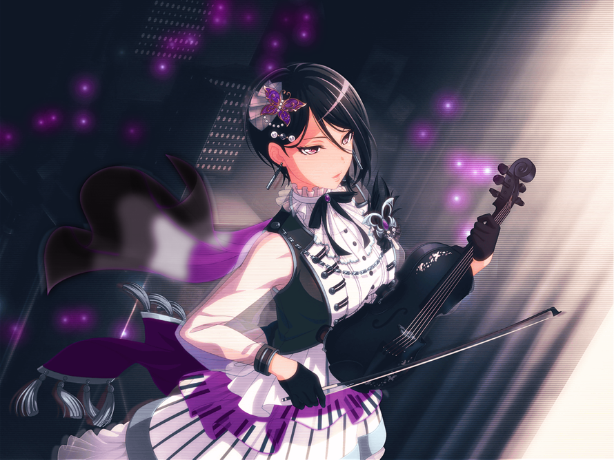 An asexual spectrum edit of Rui. I really wanted to edit the Morfonica outfit with ace colors, and...