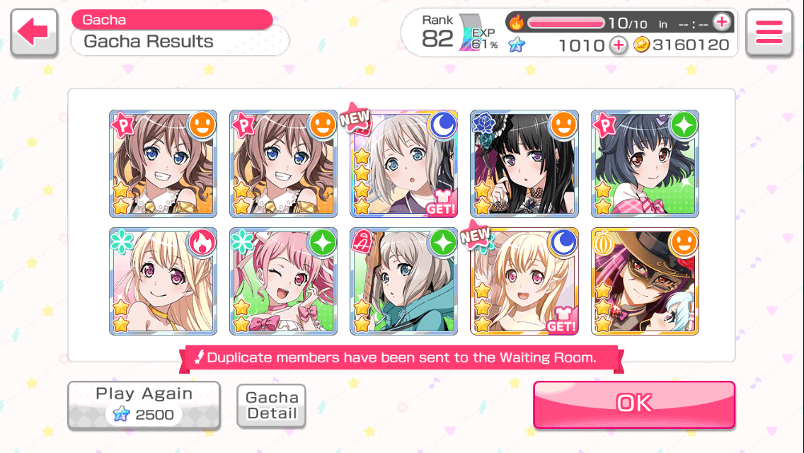  tried something like 8 pulls for detective kokoro during her event, nothing

 get moca in one...