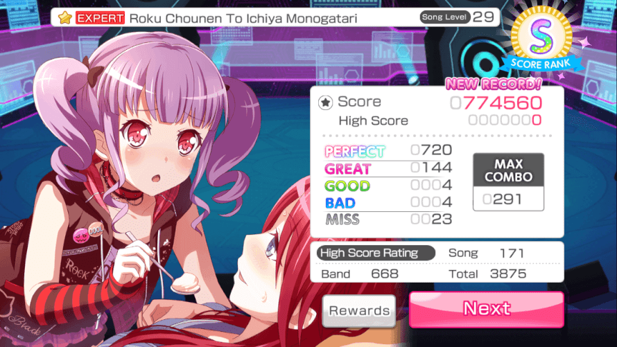Me: “Hmm, I want to clear every song on EXPERT difficulty...”

   Gets a full team of my strongest...