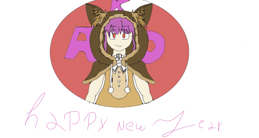 Hi here I leave a drawing of ako with the suit of the year of the dog and I hope you like the next...