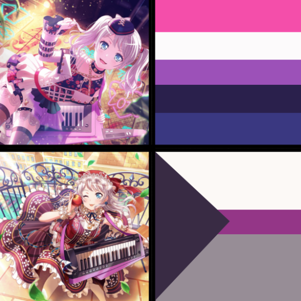  Eve color picked pride flags!

EVE TIME !! THESE ONES WERE SO FUN TO DOOOO eve wakamiya if ur...