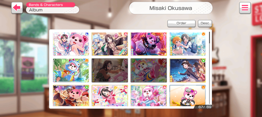   Update:  
I just need one more Misaki card to complete her collection.