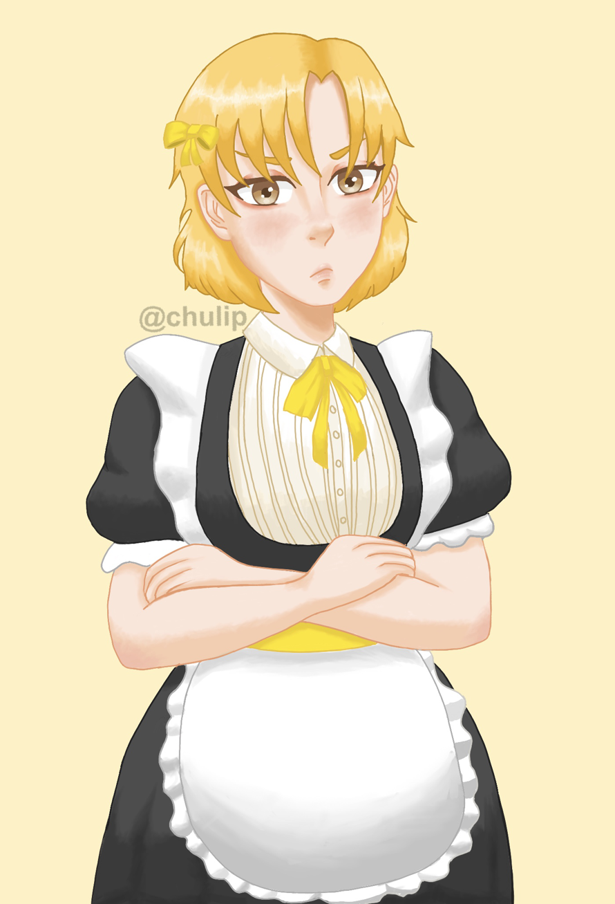 Masuki is the most beautiful woman in the world so I sketched her in a maid outfit 🥺🥺 miss Satou...