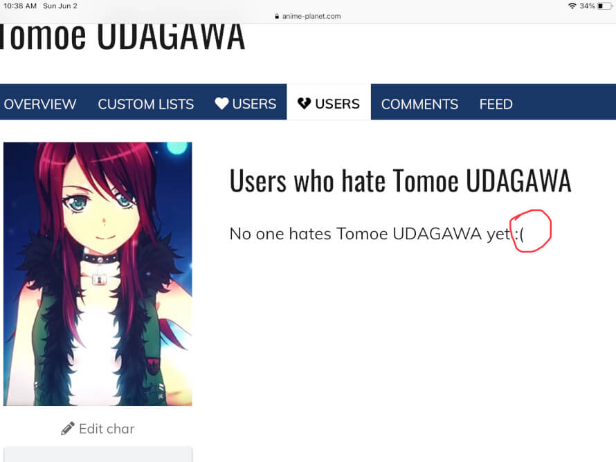 And why are you sad about that?