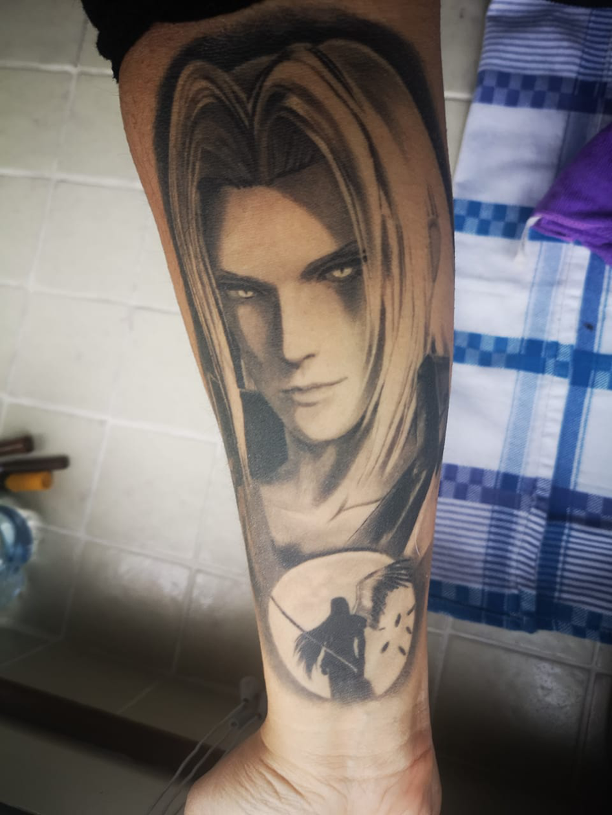 My tattoo tribute for Sephiroth,the greatest villain ever!!! 