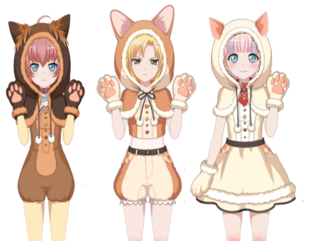 i made pareo and chu and rising in dog costumes 