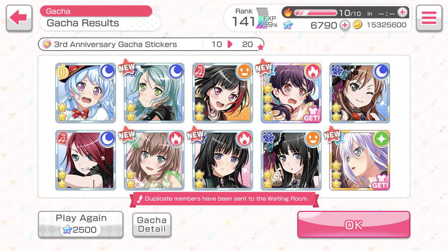 I let myself scout in the Morfonica box  only twice though, I have at least SOME restraint  and...