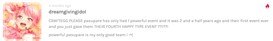 HI REMEMBER THIS? PASUPARE JUST GOT THEIR 5TH HAPPY TYPE EVENT craftegg is godless. Godless.