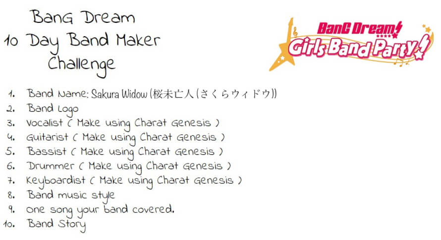 This is my fourth 10 Day Band Maker Challenge

BanG Dream! Girls Band Party! 10 Day Band Maker...