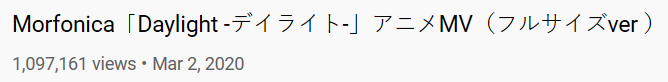 Daylight MV passed 1M views and I am very happy.

       Who else is watching MORFONICAL?