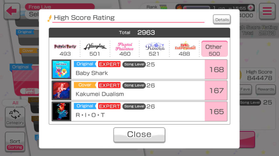 so .. in the "other" category in the high scores ... my best is ...
 Baby Shark? not even the...