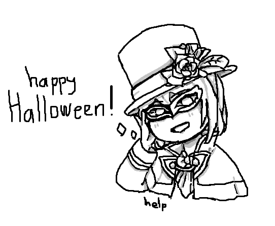 happy halloween! drawing on ms paint with a touchpad is hard... my hand is cramped...