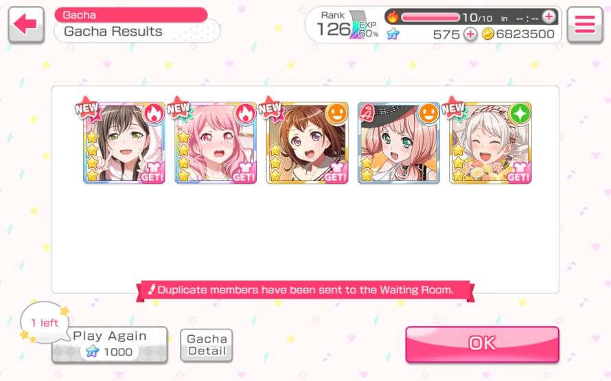   AAHHHHHH, OMG I LOVE 5 PLAY SET! I HAVE NEVER BEEN SO LUCKY!!!
  YESTERDAY I GOT THE LIMITED RAN 4...