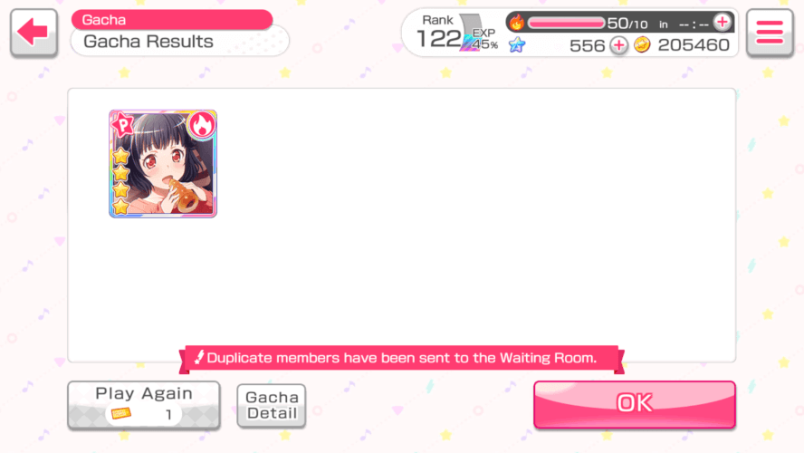 Used a 3☆ ticket and.. what? I got Rimi 4☆ Which I already have her.  I thought was her cool card...