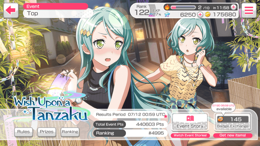 OMG that was really close, but I managed to get top 5000 for this event  considering I didn't play...