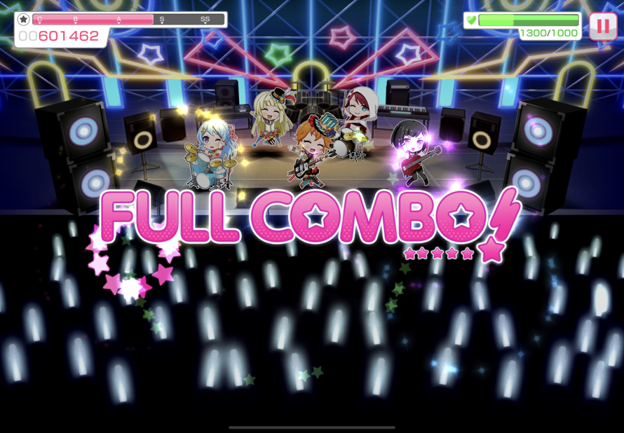 My first full combo!! :D  song was luka luka ⭒ night fever 