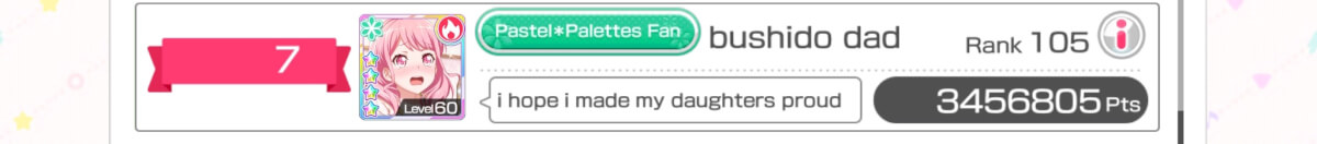 CONGRATULATIONS “bushido dad“









CONGRATS FOR MAKING TOP 10









100%...