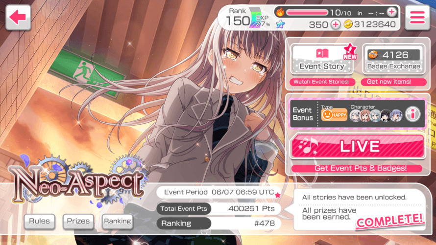 I completed all the event pts prizes yesterday  before it had even been 24h since the event had...