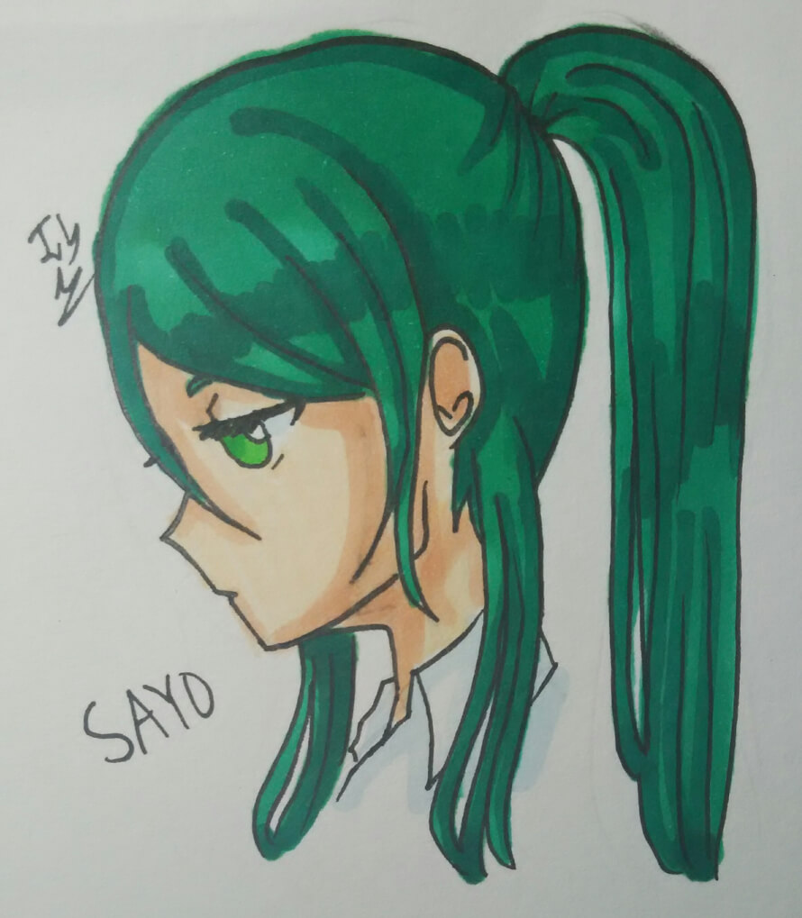 Quick drawing of Sayo 💚💚💚💚