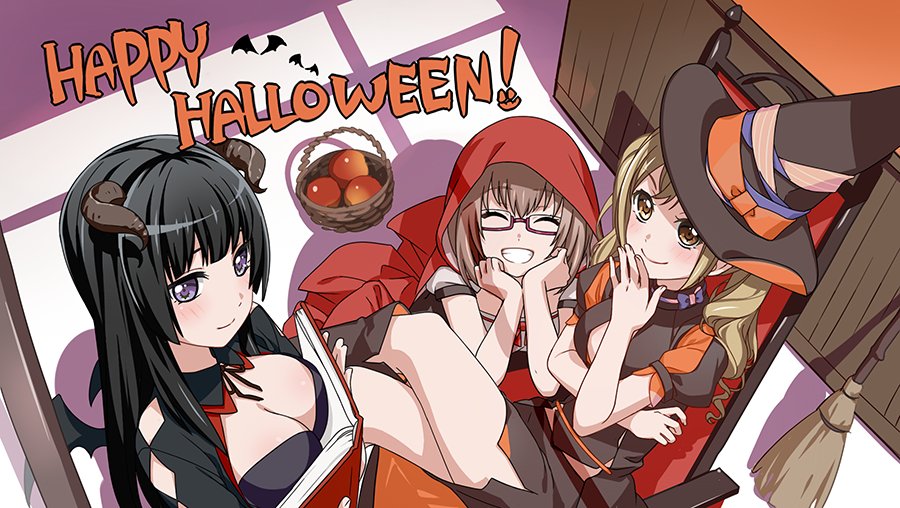 Happy Halloween! Twitter 2018 Illustration - Arisa, Maya, Rinko