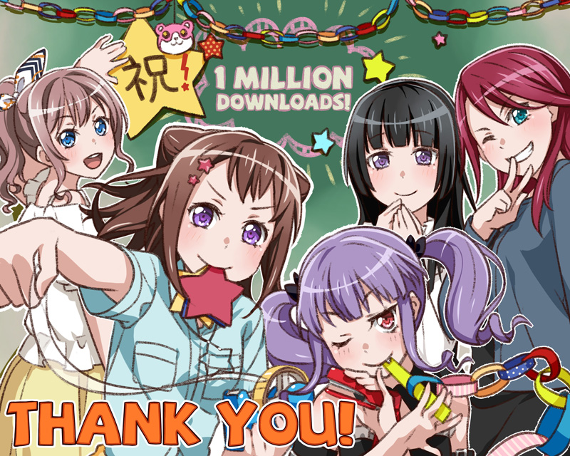 1 Million Downloads / 4 Million Downloads - Kasumi, Saaya, Tomoe, Ako, Rinko