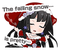  The falling snow... is pretty...