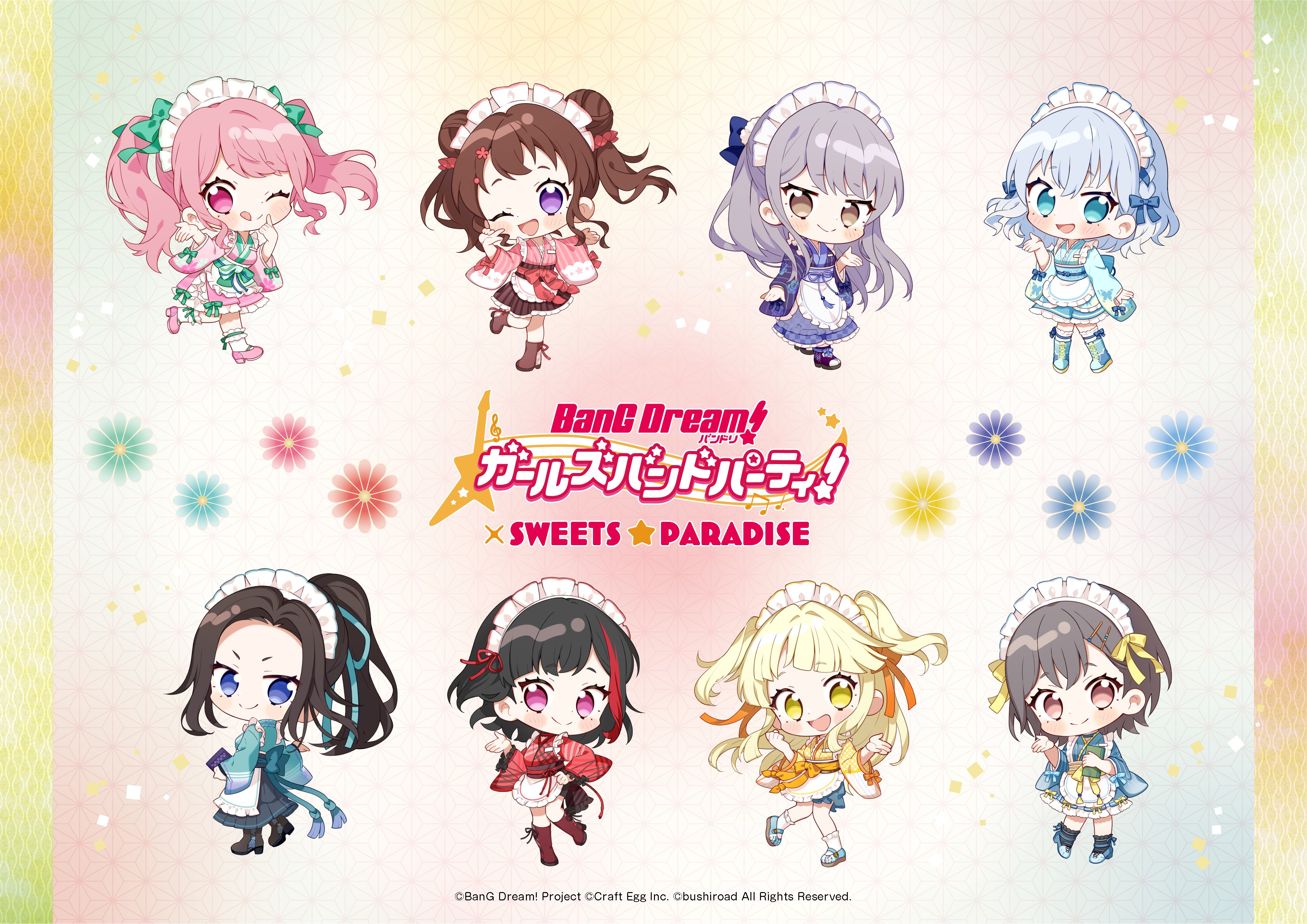 GaRuPa x Sweets Paradise Collab Chibis - Kasumi, Ran, Kokoro, Aya, Yukina, Mashiro, LAYER, Tomori