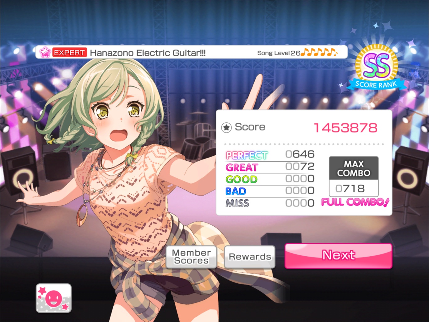 Hanazono Electric Guitar. Poppin' Shuffle. Survivor never give up!. Layer из игры Банг Дрем.