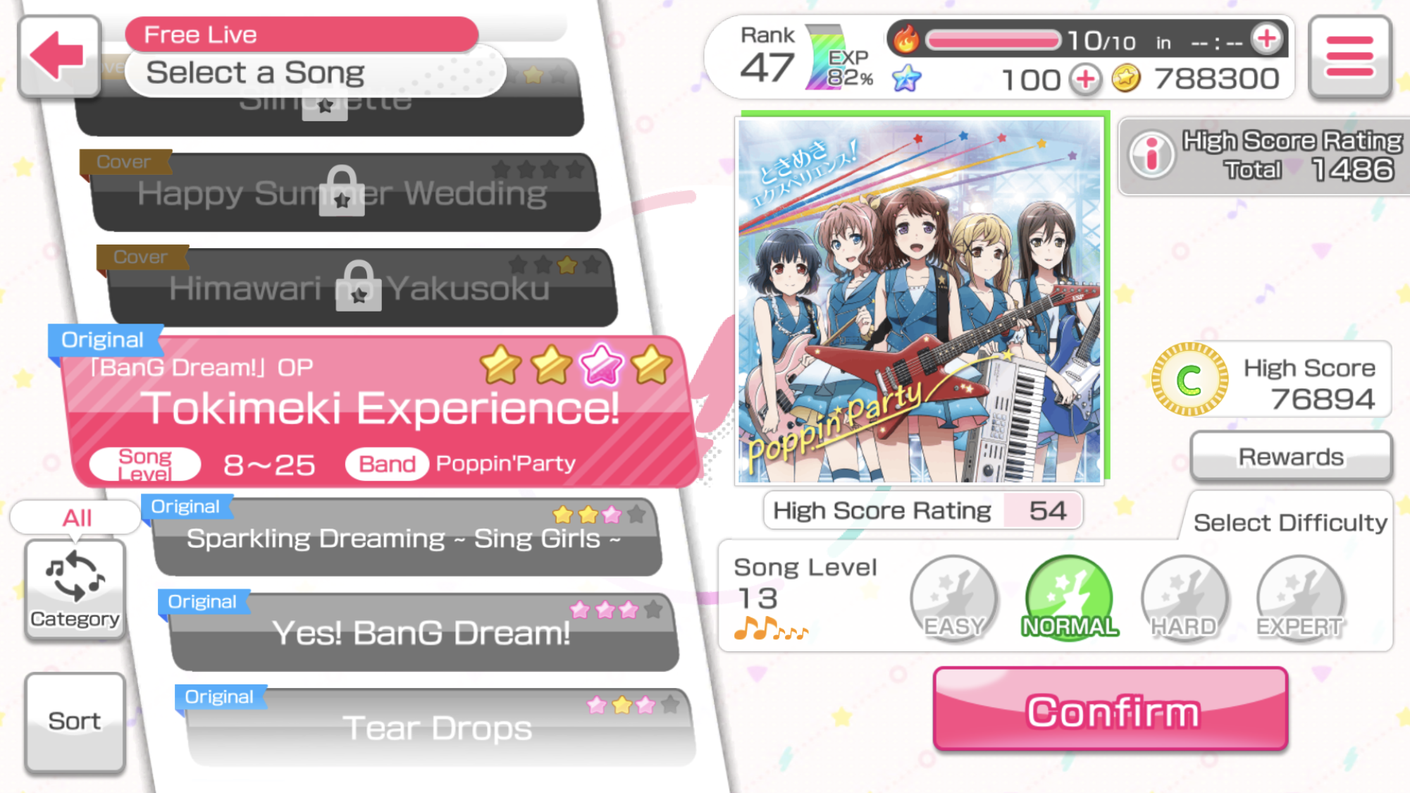 Песня rank. Tokimeki experience. Управление в Bang Dream. Bang Dream app icon. High score Popin Party.