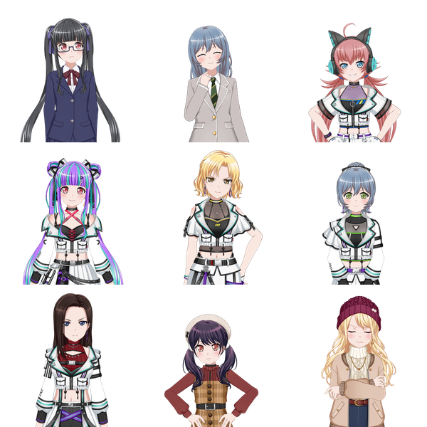 Costumes list Costumes list Girls Band Party Bandori Party BanG Dream! Girls Band Party